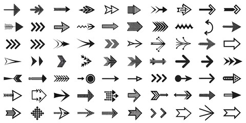 Collection of arrows in various shapes and sizes