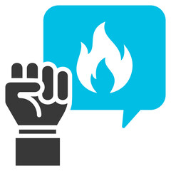 Encouragement Glyph Blue Grey Icon