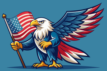 american flag with eagle