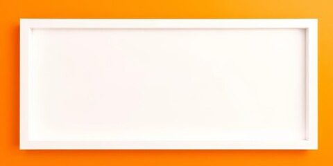 Obraz premium White rectangular frame with vibrant orange balloons against a solid orange backdrop, design element, festive