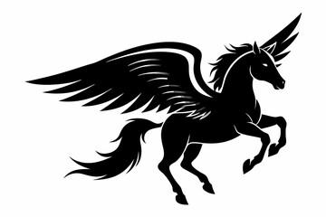  flying pegasus vector silhouette winged horse