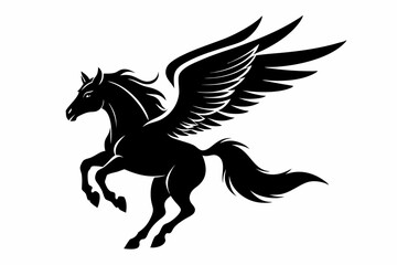  flying pegasus vector silhouette winged horse