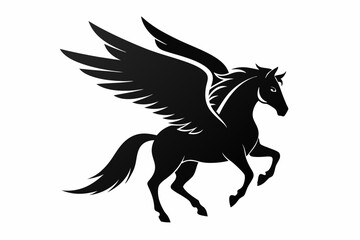  flying pegasus vector silhouette winged horse