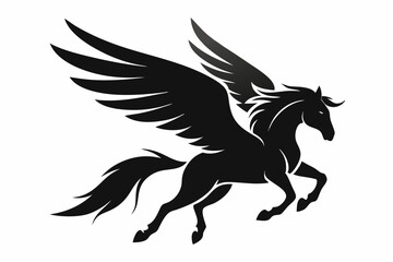  flying pegasus vector silhouette winged horse