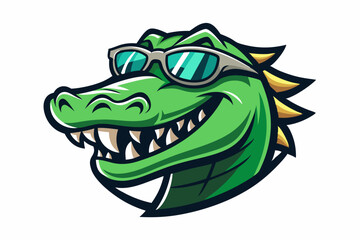 funny crocodile head with nice sunglasses