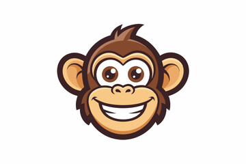 funny monkey head vector 