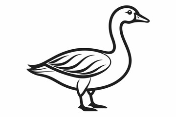 goose line art vector goose outline