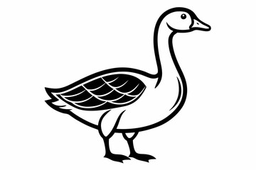 goose line art vector goose outline