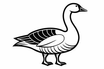 goose line art vector goose outline