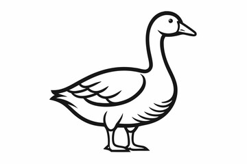 goose line art vector goose outline