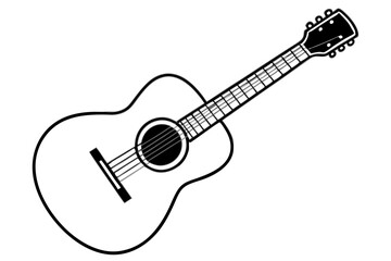 Naklejka premium acoustic guitar silhouette