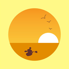 Sunset Kayaking Scene