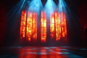 Naklejka premium performance stage design: art of light and shadow