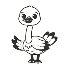 Fototapeta premium Hand drawn black and white goose line art illustration