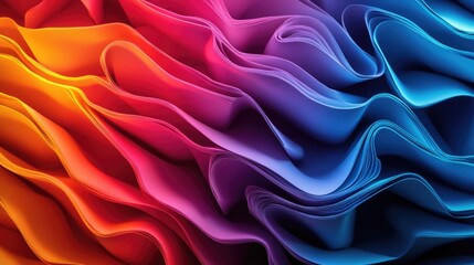 Obraz premium Vibrant Color Waves in Abstract Composition with Dynamic Flow and Soft Curves Creating a Mesmerizing Visual Experience