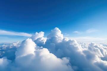 Blue sky with white fluffy clouds