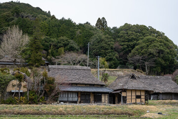 日本の岡山県備前市の八塔寺ふるさと村の美しい農村の風景