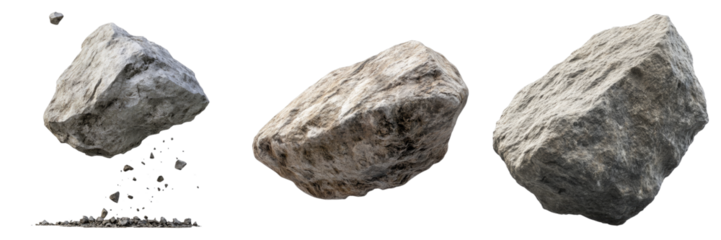 Falling rock isolated on transparent background. PNG , se of