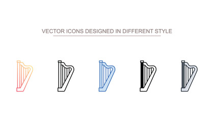 Harp icon design with white background stock illustration