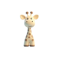 Obraz premium Adorable 3D Render of a Cartoon Giraffe
