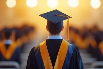 Graduate at commencement ceremony