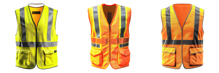 High visibility vest isolated on transparent background. PNG , se of