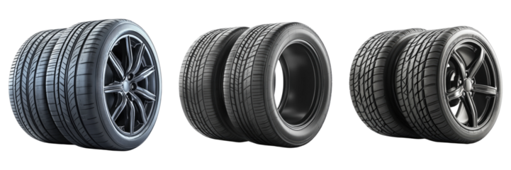 New car tires isolated on transparent background. PNG , se of