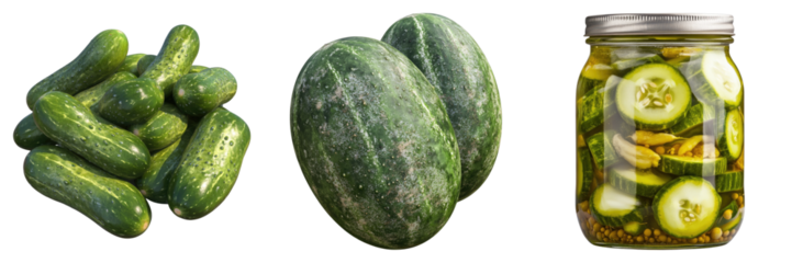 Pickling cucumber isolated on transparent background. PNG , se of