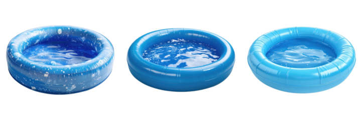 Rubber children pool full of water isolated on transparent background. PNG , se of