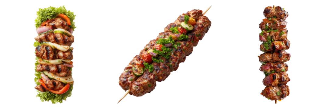 Savory kebab isolated on transparent background. PNG , se of