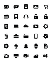 Essentials Black Fill Icon for Mobile App and Website