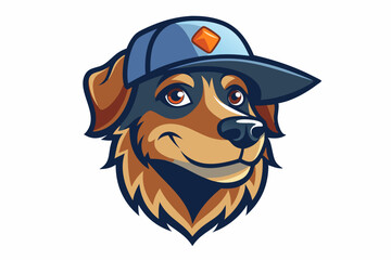 dog head with cap vector