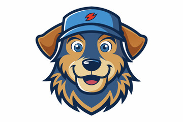 dog head with cap vector