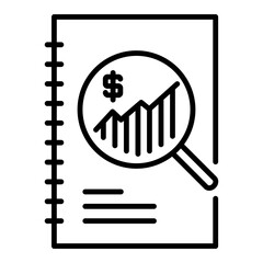 financial report conceptual icon, symbolizing budgeting, economic planning and financial document. 