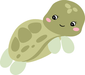 A turtle stuck in plastic depicted in an Earth Day clipart, emphasizing the environmental impact of plastic waste, promoting ocean conservation, and raising awareness for pollution solutions.