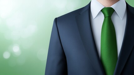 Confident businessman in sharp suit, professional portrait against a green backdrop