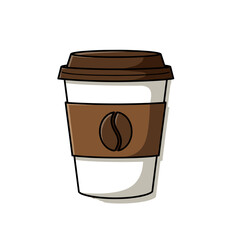 Coffee cup illustration with a brown sleeve  