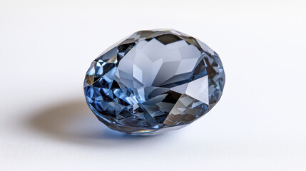 stunning blue gemstone with intricate facets reflecting light beautifully