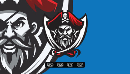 Fierce Pirates Mascot Logo - Bold Vector Design