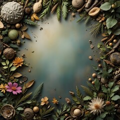 Nature background featuring earthy tones, botanical elements,and organic texture