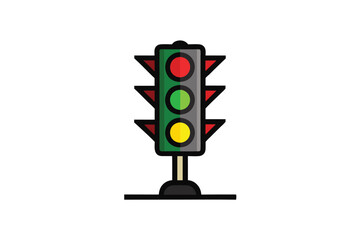 traffic light with green