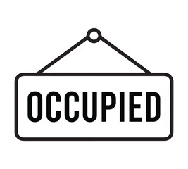 Occupied sign isolated on white background.