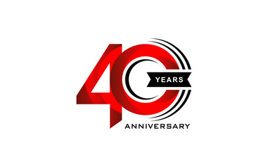 Fototapeta premium Illustration vector graphic of 40 years anniversary logo design template