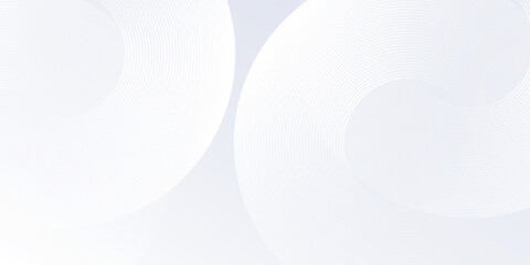 Vector white background with white circle lines. Digital future technology concept abstract simple art design