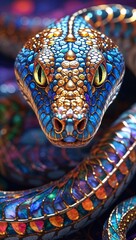 Fototapeta premium Radiant Snake Illustration: Animal Beauty