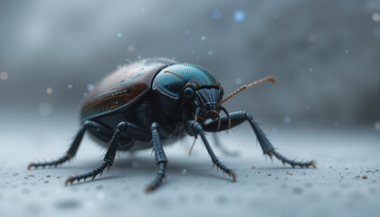 Naklejka premium A beetle on natural environment. 