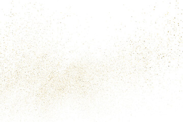 Gold texture pattern on transparent background. Old paper surface. Light golden confetti. Yellow Illustration backdrop. PNG design element.