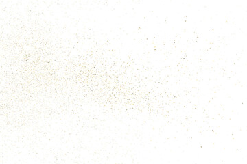 Gold texture pattern on transparent background. Old paper surface. Light golden confetti. Yellow Illustration backdrop. PNG design element.