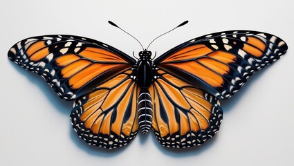 Fototapeta premium A high-quality image of a butterfly isolated on a white background. Ideal for design projects, nature themes, and creative compositions.