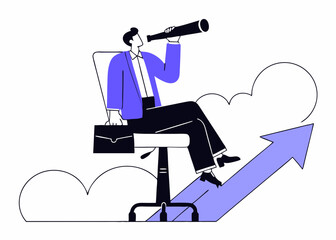 Minimalist illustration, two figures assembling a circular puzzle, blue and red puzzle pieces, white background, flat design, teamwork concept, problem-solving metaphor, simple line art, business coll